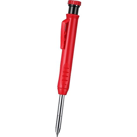 crayon De Construction Rouge 1 Pc Crayon De Charpentier Avec Recharge, Crayon De Charpentier Solide Et Extensible, Canif Erra, Outil De Marquage P (1/5)