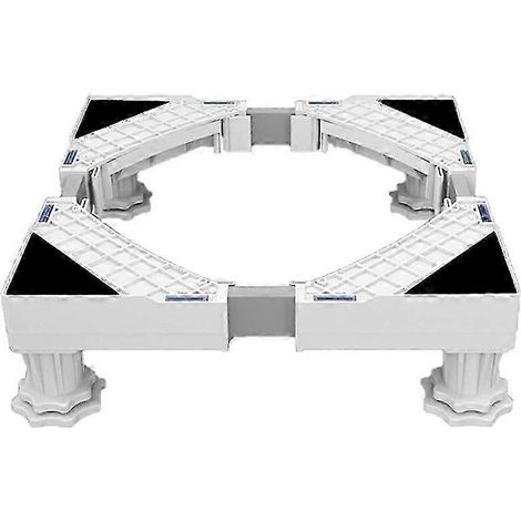 Support pour lave-linge, sèche-linge et réfrigérateur, longueur réglable, charge maximale 300 kg, anti-vibrations et anti-bruit. (1/5)