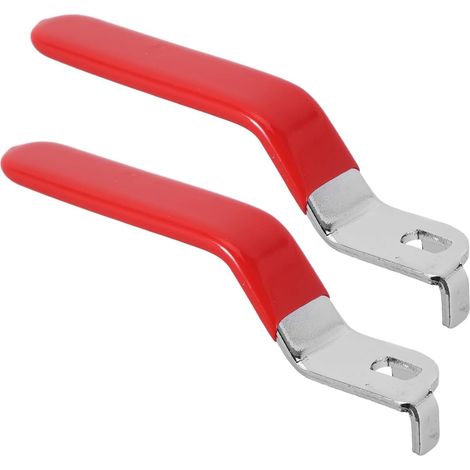Poignée de Vanne à Bille en Fer 2 Pièces, Plastique Rouge (1/5)