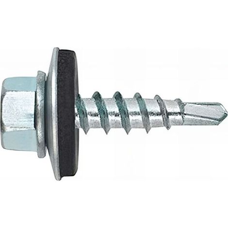 250 vis autoperceuses, tête hexagonale 8 de 4,8 x 19 mm zingué spécial bac acier - AFZN144819 - Index (1/3)