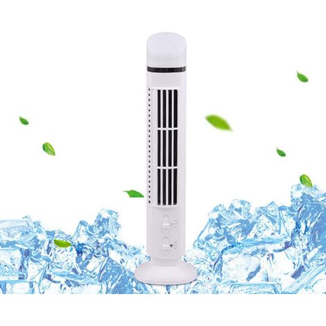 Ventilateur tour 34dB ventilateur colonne silencieuse 36 cm ventilateur tour sans pales 90 ° amplitude réglable USB ventilateur avec lumière pour la maison chambre à coucher (blanc) (1/5)