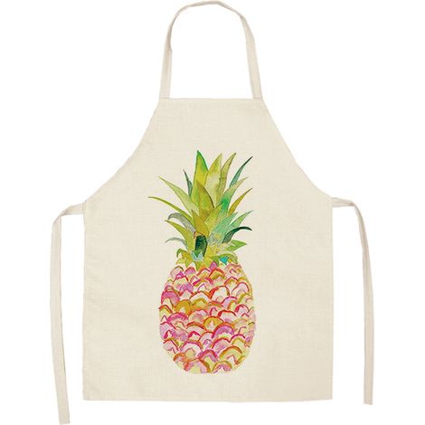 Tablier De Cuisine - Motif Ananas Dessin Animé - Imperméable Et Résistant - Pour Cuisson Et Pâtisserie - 68x49cm (1/2)