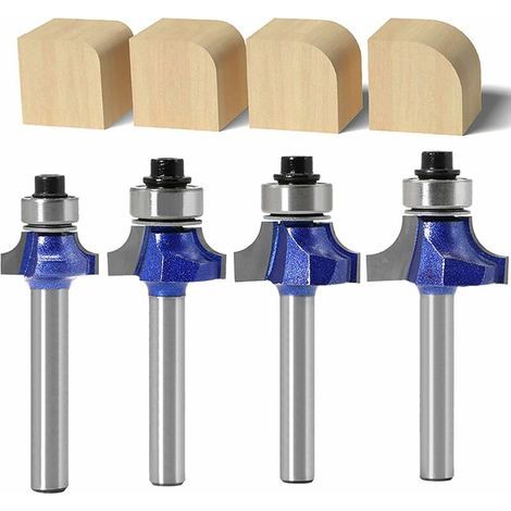 Jeu de 4 fraises rondes avec queue de 6 mm (1/5)