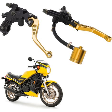 Accessoires moto : tige de pompe de frein et d'embrayage pour Honda, Yamaha, Kawasaki et Suzuki (vendue par paire, gauche et droite), couleur or (1/5)