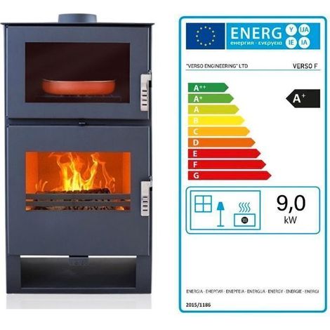 EEK A+ - Kochen Kaminofen Holzofen mit Backofen Kamin - Verso F - 9 kw (1/5)
