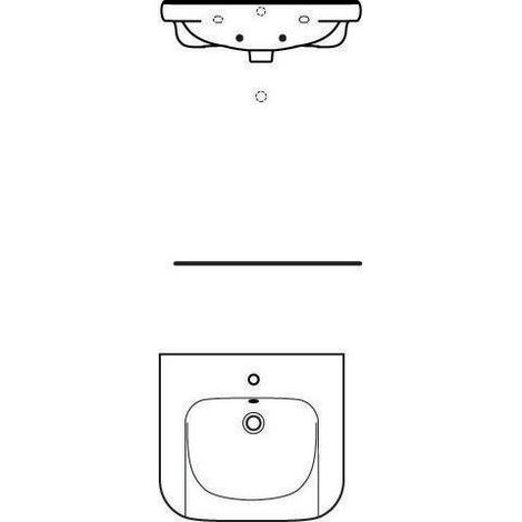 IS Waschtisch Contour 21, 1 Hl., m.Ül., unterfahrbar, 650x555x175mm, Weiß (1/5)