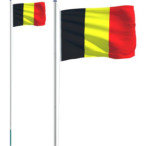 Drapeau de la Belgique et mât 6,23 m Aluminium CFW609769 (1/5)