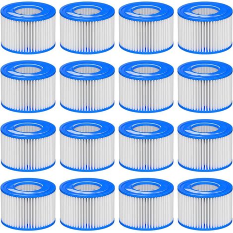Lot de 16 cartouches filtrantes VI pour piscine Miami, Monaco Lay-Z-Spa, Vegas, Palm Springs, Flowclear - Remplace la cartouche d'origine 58323 (1/5)