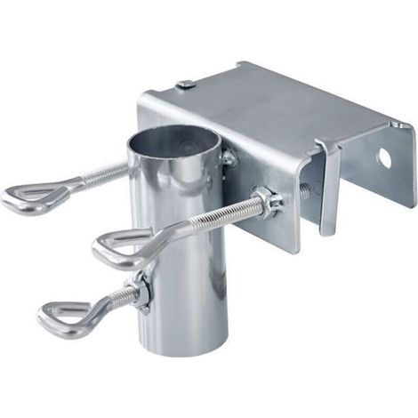 1 Clip de fixation pour parasol, en fonte zinguée, ouverture ajustable 0 à 5 cm, pour balcon, terrasse, plage, bateau, quai (1/5)