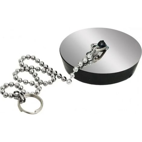 TAPPO CON CATENA IN ACCIAIO INOX CROMO DIAM. 5,2CM (1/3)