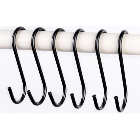 10 crochets métalliques en forme de S pour suspendre des tasses à café et des vases, adaptés à la cuisine et à la salle de bain. Miroir de maquillage noir 20 cm