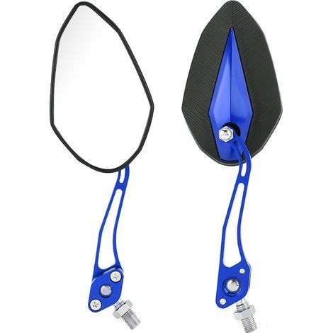 Universelle Motorrad-Seitenspiegel 8 mm 10 mm, blaue blendfreie Spiegel, 2-teiliges Lenkerset, verstellbarer Rückspiegel (1/5)