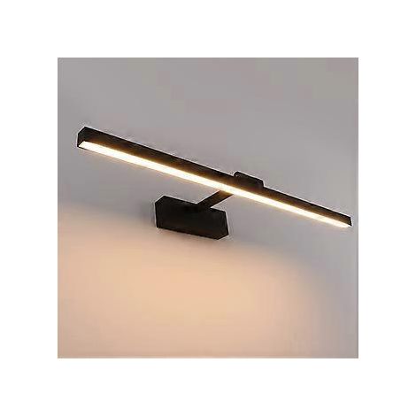 LED-Badezimmerspiegelleuchte, 50 cm, 12 W, IP44 wasserdicht, 180° drehbar, moderne Badezimmerspiegelleuchte, warmweiß (3000 K), Schwarz
