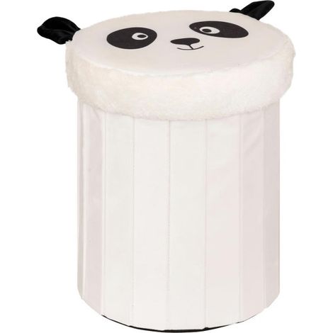 Pouf Coffre Pliable "Panda" 36cm Blanc (1/3)