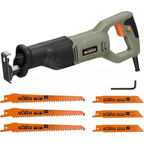Scie Sabre 710W, 2800 RPM, Changement rapide de lame, 6 Lames  Vitesse Variable, Longueur de Course de 20 mm, pour le Bois, Le Métal Tendre et la Coupe de Tuyaux en PVC (1/5)