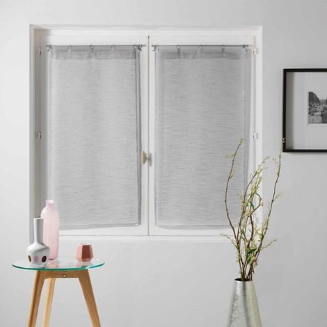 Paire de Voilages "Milza" 60x120cm Gris (1/2)