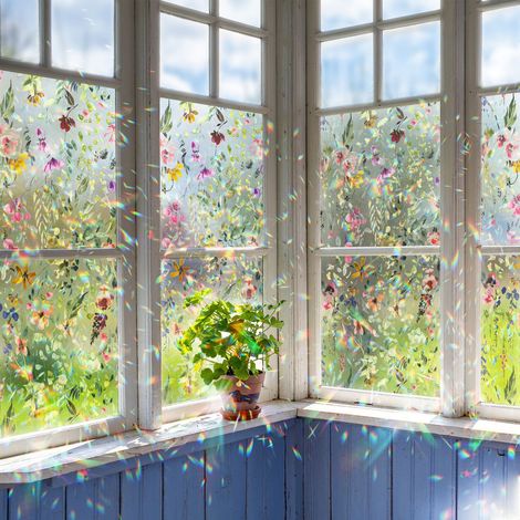 4 pellicole viniliche per vetri, decorazione estetica per la casa, pellicola per la privacy, adesivo per finestre con adesione statica, 100x28 cm (1/5)