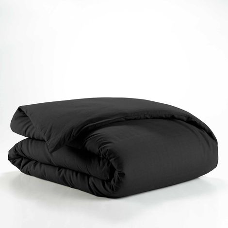 housse de couette Lina Coton 57fils - 200 x 140 cm - Noir (1/5)