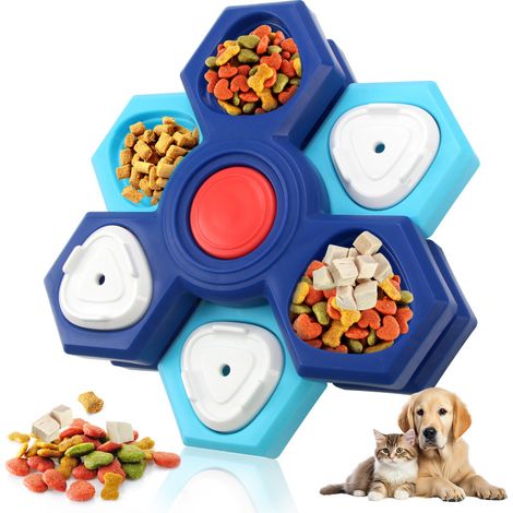 Amazon - Neues Haustier-Puzzlespielzeug - Mehrschichtiger Futterautomat mit drehbarem Tablett - Hundefutter-Trainings- und Suchspielzeug (drei Schichten)