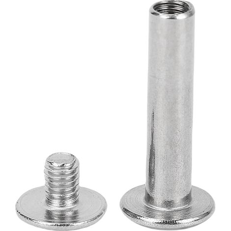 Lot de 50 rivets à tête ronde plate M3.5 4,5 x 20 x 9 mm en acier inoxydable pour travaux du cuir et autres articles de maroquinerie. (1/5)
