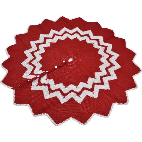 Jupon de sapin de Noël, tapis décoratif tricoté en acrylique, jupe de sapin festif 60cm (1/5)