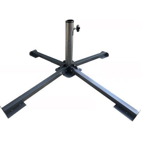 Bardusch - Pied de Parasol Pliable en Acier pour parasols Support de parasol en acier thermolaqué pour jardin, terrasse et balcon, adapté à différents mâts (1/5)