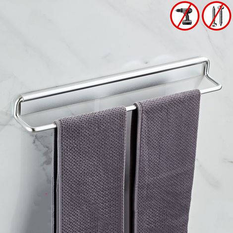 Porte-serviettes mural, anneau porte-serviettes en aluminium spatial, porte-serviettes noir (1/3)
