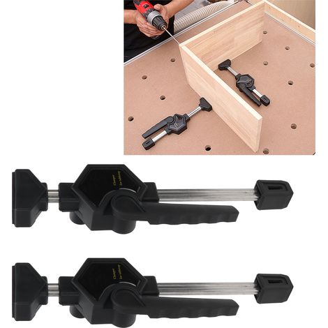 Abrazadera ajustable de liberación rápida para bancos de trabajo de madera perforados, modelo TC260, para serrar, lijar y sujetar. (1/5)