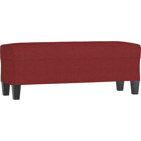 Banco de tela rojo vino tinto 100x35x41 cm vidaXL