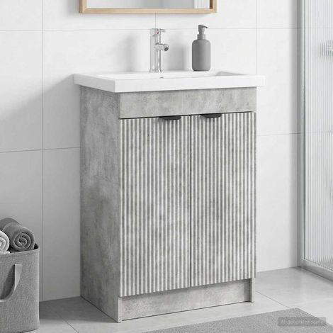 Cabinet debajo del fregadero Gris Hormigón 78,5 x 37,5 x 81 cm