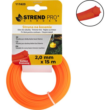 Trimmerfaden Golden Economy 2,0 mm, L-15 m, HEX