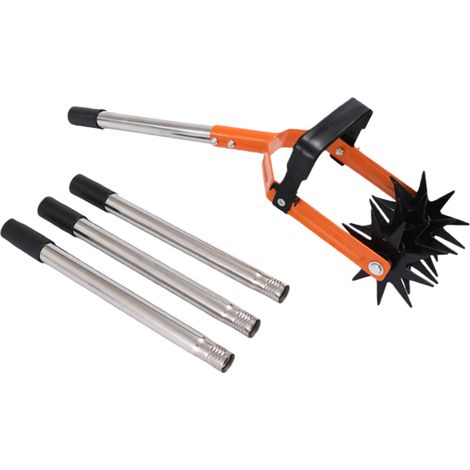 Motocultor, herramienta de jardinería manual con mangos ajustables, resistente y ligero, adecuado para la reparación del césped, la siembra de semillas de hierba, la preparación del suelo y la aireaci (1/4)