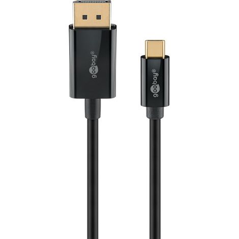 goobay Cable USB C a DisplayPort – Conector chapado en oro, resoluciones Ultra HD de hasta 4 K a 60 Hz Tipo C Thunderbolt 3/4 a DP Cable compatible con Mac Book, iPhone, Surface / 1 m / 75704 (1/5)