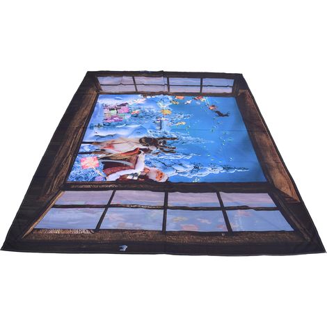 Tapisserie de Noël légère, douce et confortable, colorée et polyvalente, idéale pour la décoration du salon et de la salle de bain (200 x 150 cm). (1/5)
