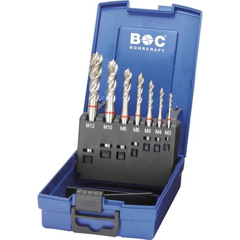 BOHRCRAFT Maschinengewindebohrer-Satz M3-M12 HSS-E Rotring 40º RSP 7-teilig (1/2)