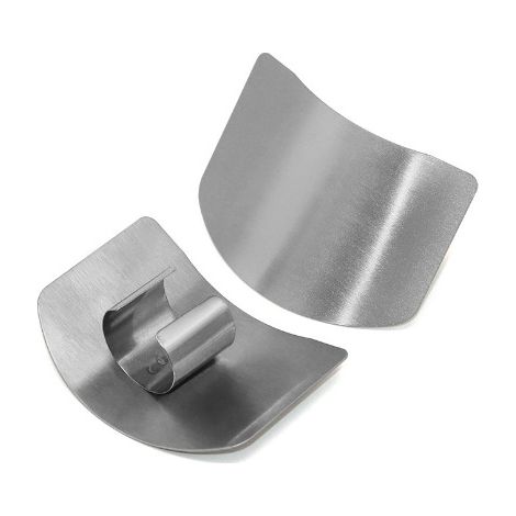 Sollbry 2pcs Cuisine en Acier Inoxydable protège-Doigts Multifonctionnel Anti-Coupure Main artefact Coupe de légumes protège-Main Doigt Housse de Protection Argent (1/5)