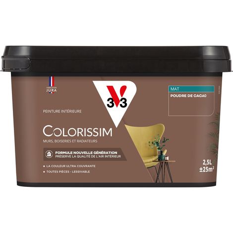 Peinture murale intérieure Colorissim® V33 Poudre de cacao Mat 2,5L