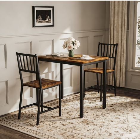 Conjunto de mesa y sillas de 3 piezas 90 x 60 x 75,5 cm estilo industrial DESVIAE (1/5)