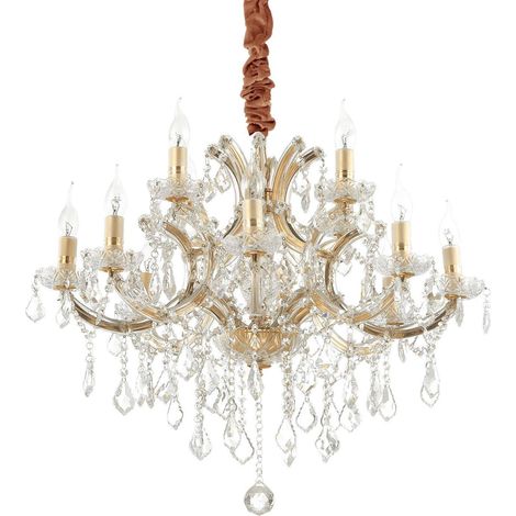 Ideal Lux Napoleon - 12 Licht Pendelleuchte Gold