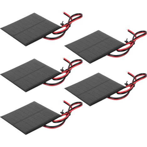5 kleine Solarbatteriemodule aus Polysilizium-Epoxidharz mit 30 cm Kabel, DC 4 V 160 mA (1/5)