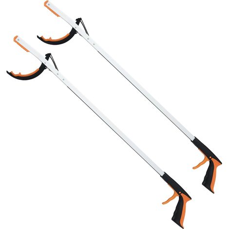 COSTWAY Outil de Ramassage 88 CM, Pince de Préhension pour Personnes Agées Extra-Long, Légère & Pratique en Aluminium, pour Prise de Corbeille, Ramassage des Déchets Feuilles de Jardin (2) (1/5)