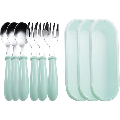 Couvercle À Assiette En Acier Inoxydable 304 - Set De Couverts Enfant Fourchette Et Cuillère - Pour Auto-alimentation - 1 Lot (1/5)