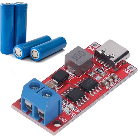 DC3-6V 2S Aufwärtswandler, Lademodul für 18650 Lithium-Polymer-Akkus, Typ-C-Schnittstelle, 2A (1/5)