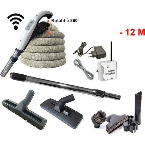 Set 7 accessoires + 1 flexible RETRAFLEX - longueur au choix (de 8 à 15m) + housse de protection + poignée à bouton marche/arrêt télécommande intégrée 915 Mhz RETRAFLEX et HIDE-A-HOSE (Émetteur-récept