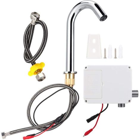 1 Robinet Automatique, Acier Inoxydable, Filetage G1/2, Capteur Infrarouge, Piles AA, Cuisine Salle De Bain (1/5)