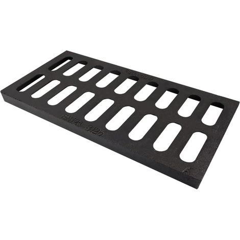Grille De Vidange - Fonte Grise - 50x25x2 cm - Pour Drainage Extérieur Intérieur Cuisine Salle De Bain Jardin Parking - 1 Pièce