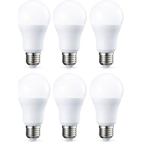 Lot de 6 ampoules LED Culot à vis E27 10 W (equivalent 75 W) Blanc chaud Intensité non variable (1/5)