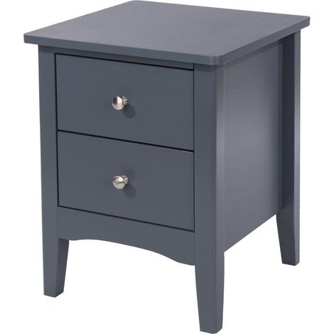 2 Petite Drawer Bedside Cabinet - MDF - 38 x 38 x 49 cm - Blue (1/5)