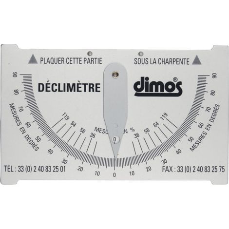 Dimos – Déclimètre aluminium avec double graduation degré et pourcentage – Pointe mobile pour angle de pente – 155577