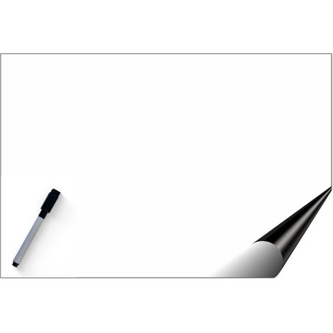 Weiße Magnettafel mit Magneten, abwischbar, Kühlschranknotizbuch + Marker (1/5)